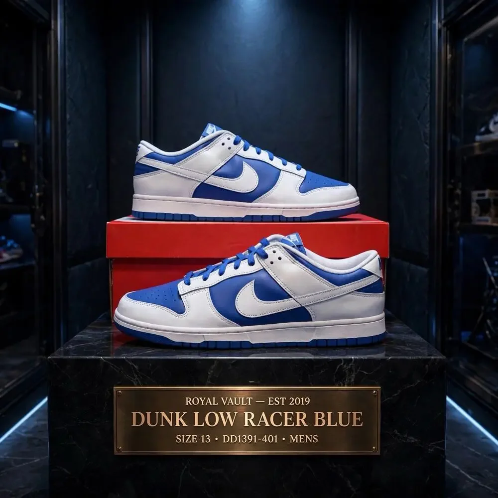 Size 13 - Nike Dunk Low Retro Racer Blue White DD1391-401 2022 OG New